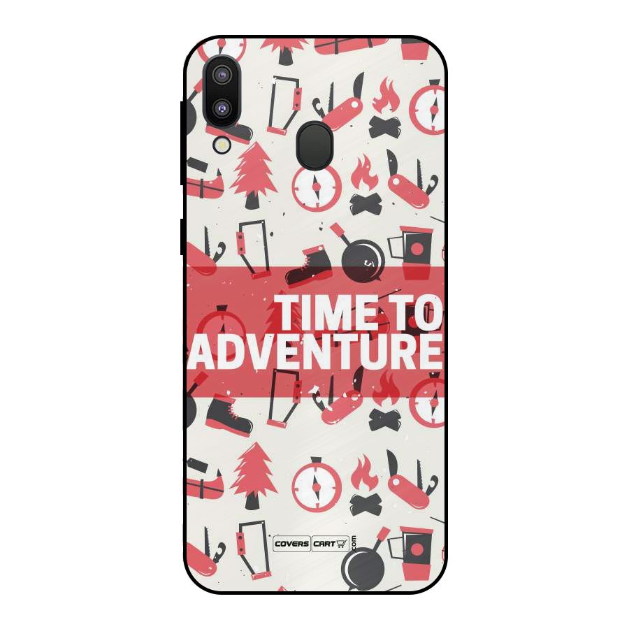 Time To Adventure Radiant Red Metal Back Case for Galaxy M20