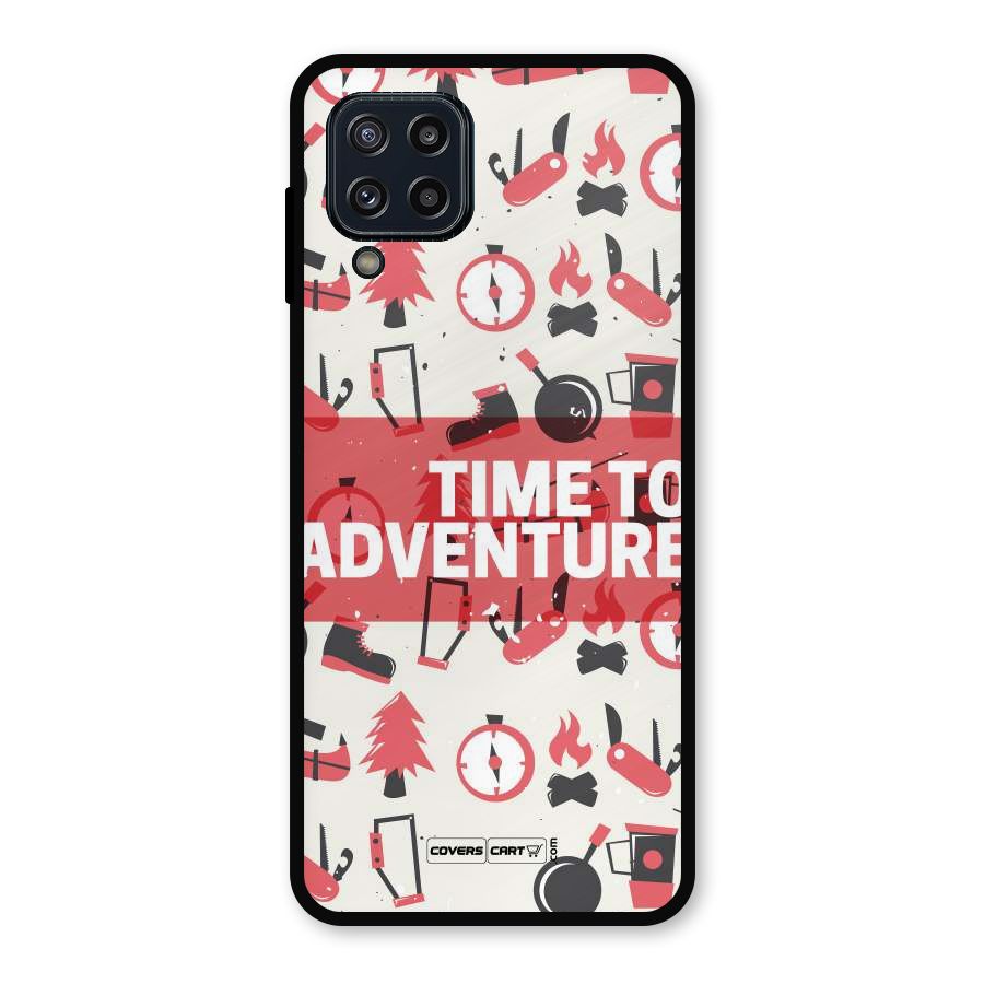 Time To Adventure Radiant Red Metal Back Case for Galaxy M32