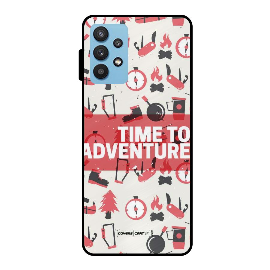 Time To Adventure Radiant Red Metal Back Case for Galaxy M32 5G