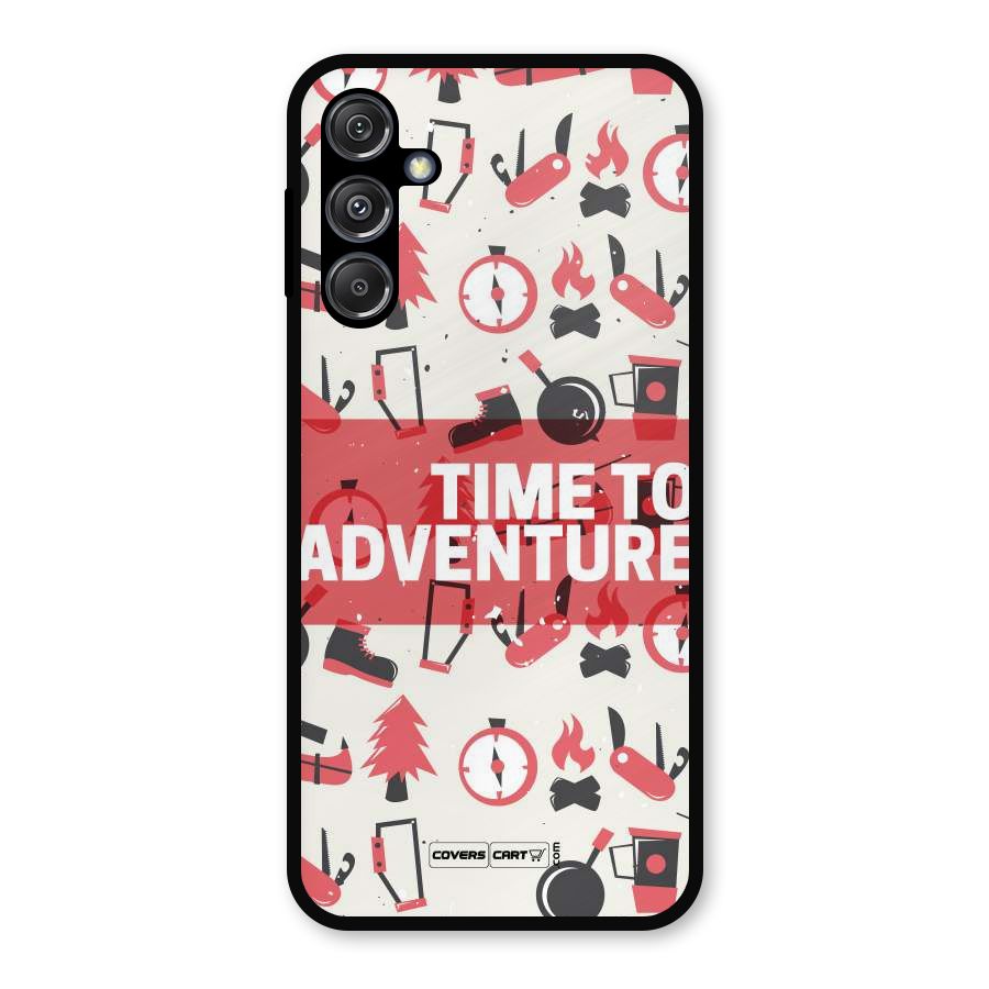 Time To Adventure Radiant Red Metal Back Case for Galaxy M34 5G