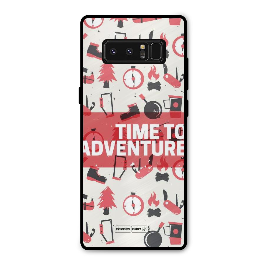 Time To Adventure Radiant Red Metal Back Case for Galaxy Note 8