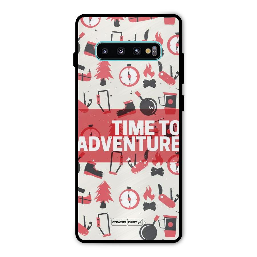 Time To Adventure Radiant Red Metal Back Case for Galaxy S10 Plus