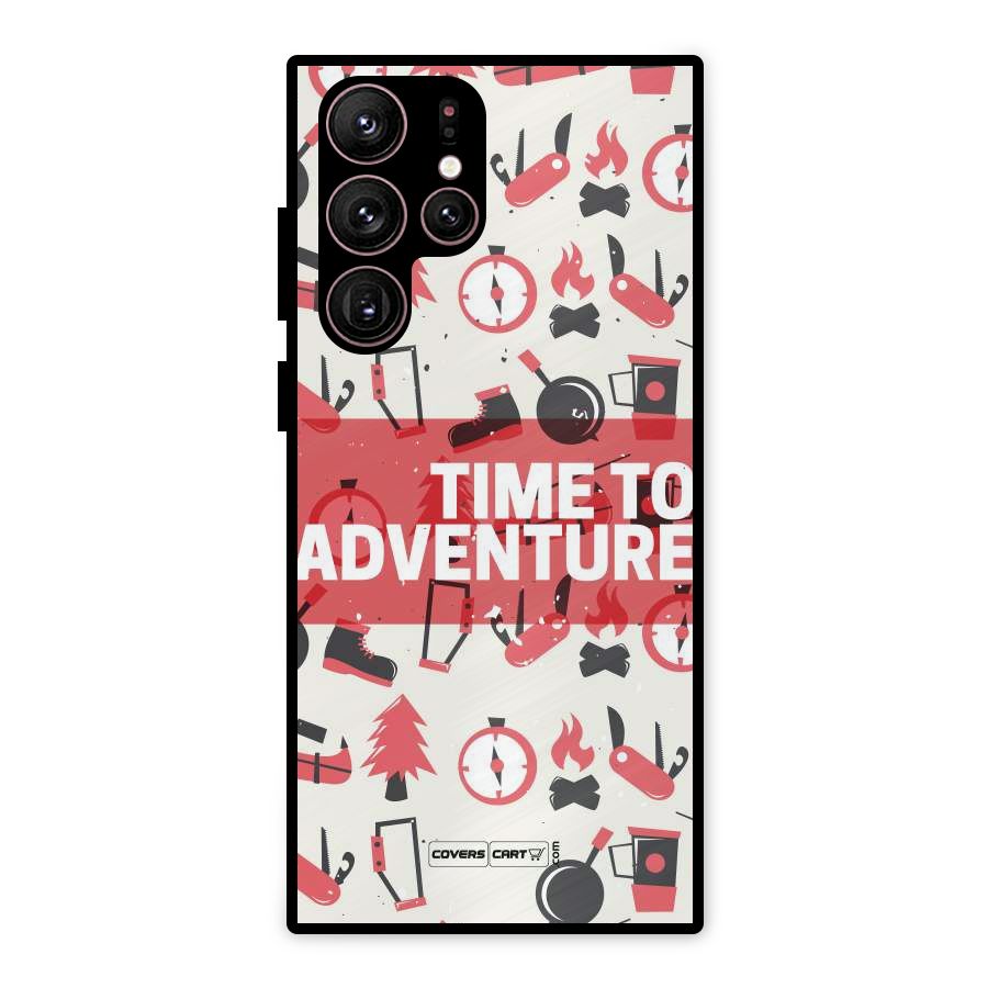 Time To Adventure Radiant Red Metal Back Case for Galaxy S22 Ultra 5G