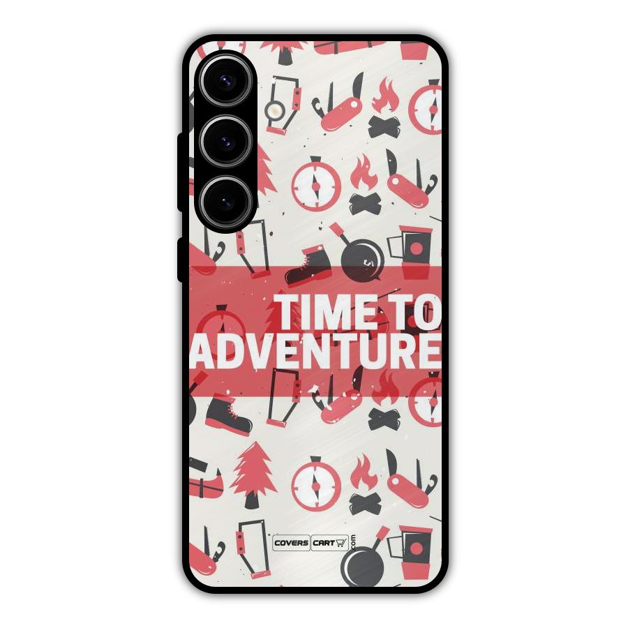 Time To Adventure Radiant Red Metal Back Case for Galaxy S24 Plus