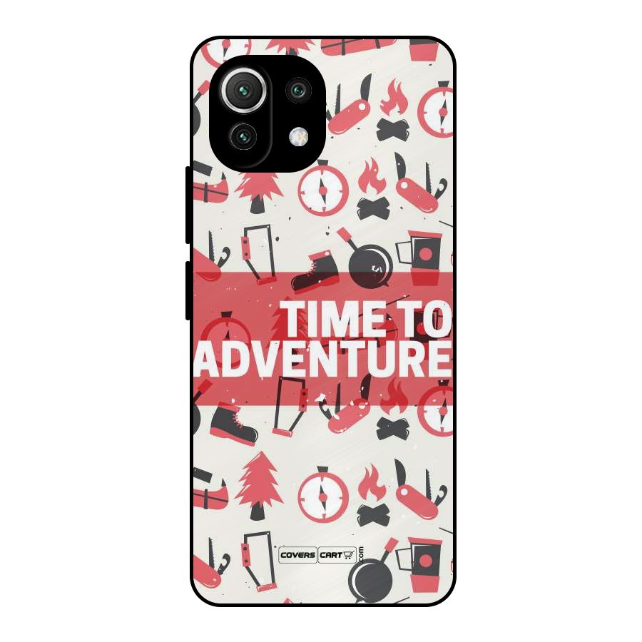 Time To Adventure Radiant Red Metal Back Case for Mi 11 Lite
