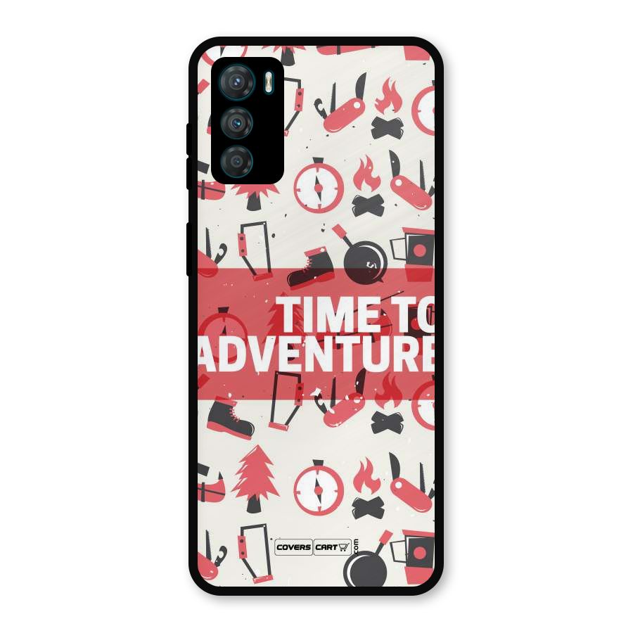 Time To Adventure Radiant Red Metal Back Case for Moto G42