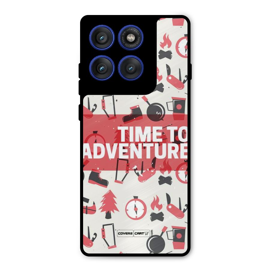 Time To Adventure Radiant Red Metal Back Case for Motorola Edge 60 Pro