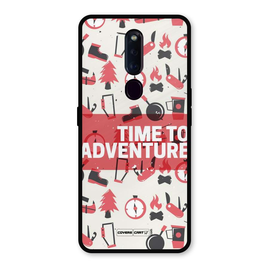 Time To Adventure Radiant Red Metal Back Case for Oppo F11 Pro
