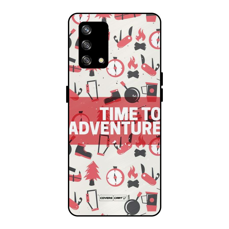 Time To Adventure Radiant Red Metal Back Case for Oppo F19
