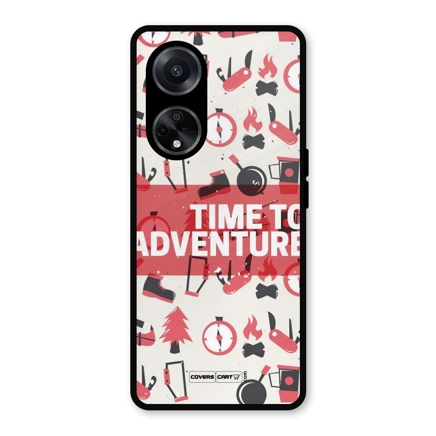Time To Adventure Radiant Red Metal Back Case for Oppo F23