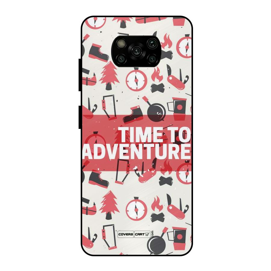 Time To Adventure Radiant Red Metal Back Case for Poco X3