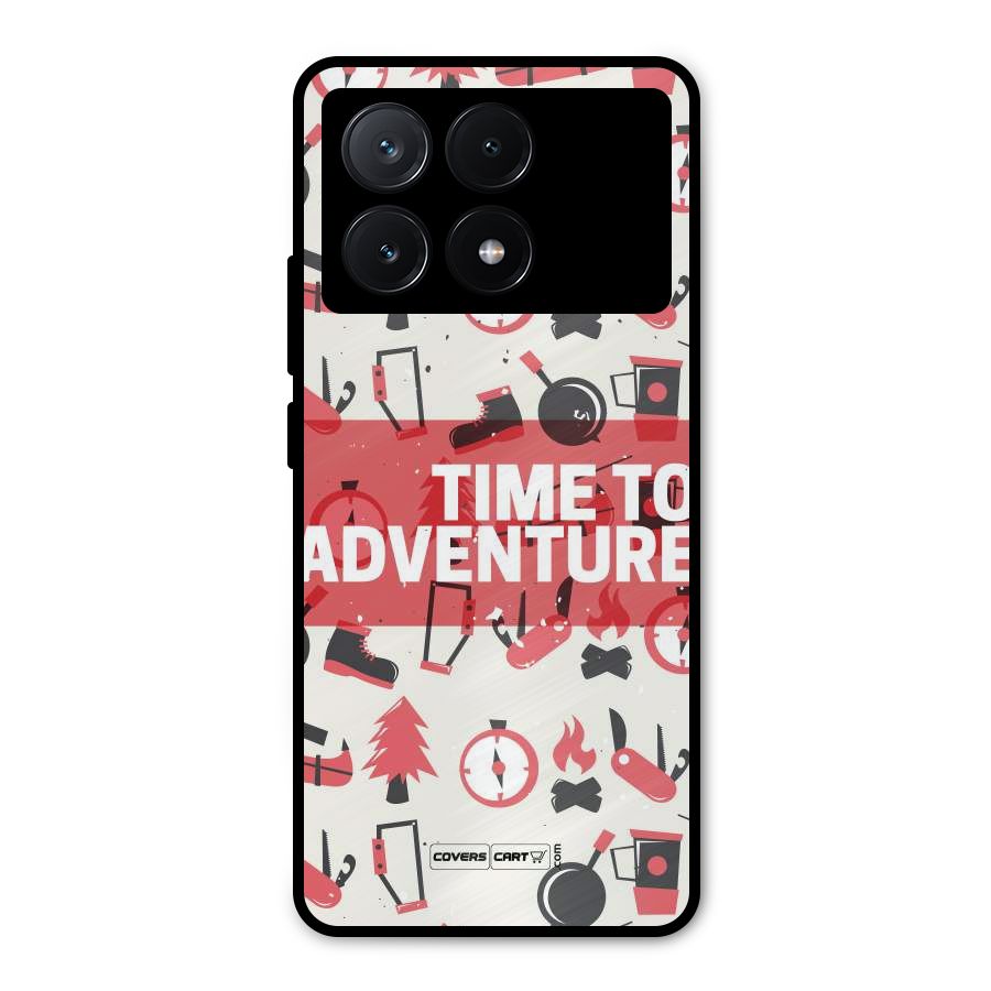 Time To Adventure Radiant Red Metal Back Case for Poco X6 Pro