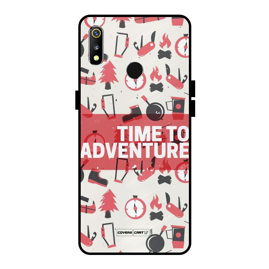 Time To Adventure Radiant Red Metal Back Case for Realme 3i