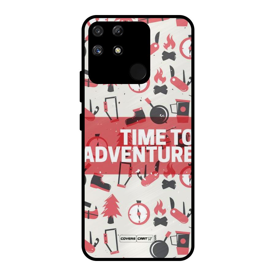Time To Adventure Radiant Red Metal Back Case for Realme Narzo 50A
