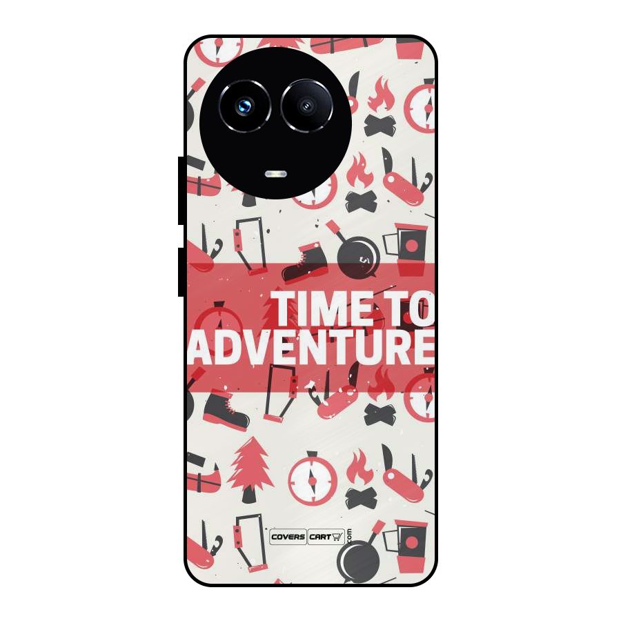 Time To Adventure Radiant Red Metal Back Case for Realme Narzo 60X