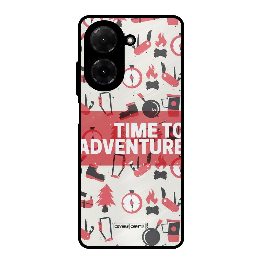 Time To Adventure Radiant Red Metal Back Case for Redmi A5 4G