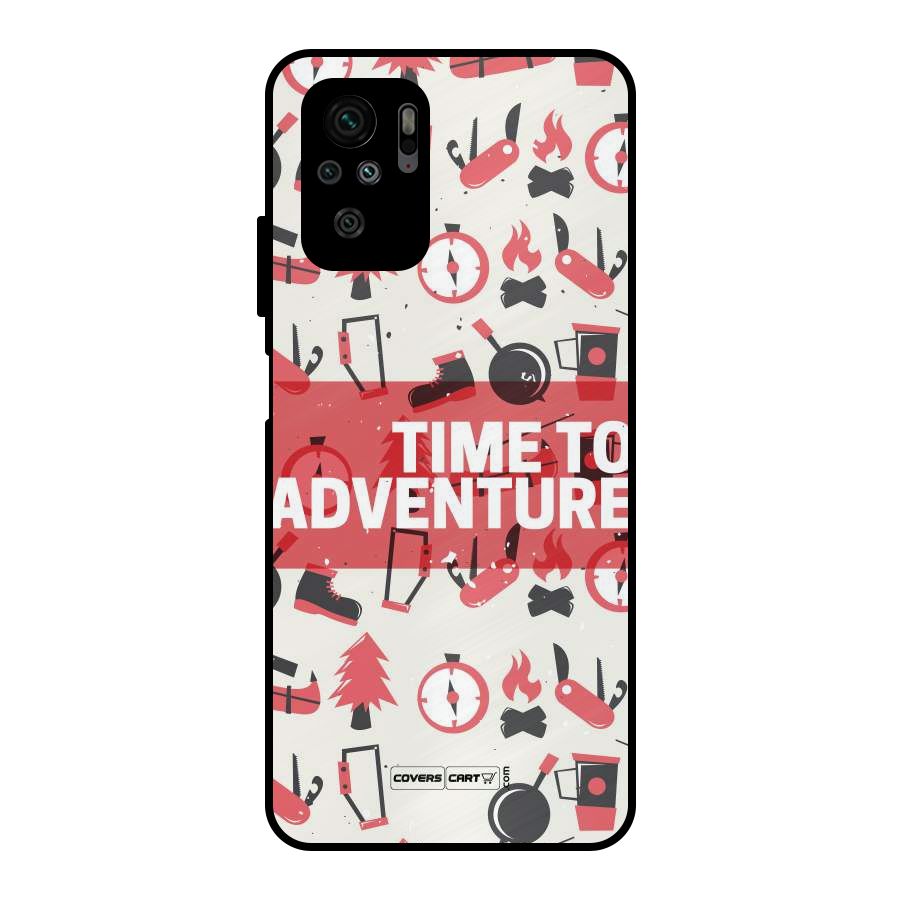 Time To Adventure Radiant Red Metal Back Case for Redmi Note 10