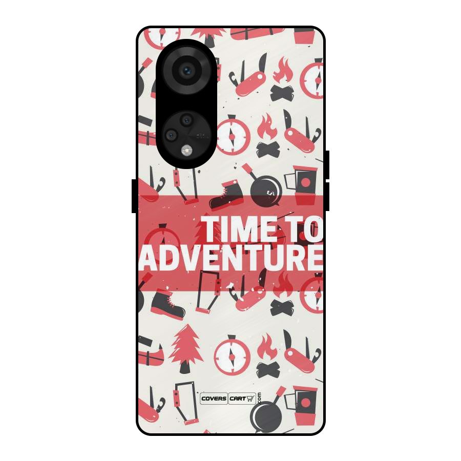 Time To Adventure Radiant Red Metal Back Case for Reno8 T 5G