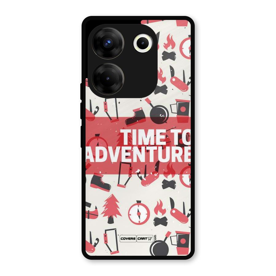 Time To Adventure Radiant Red Metal Back Case for Tecno Camon 20