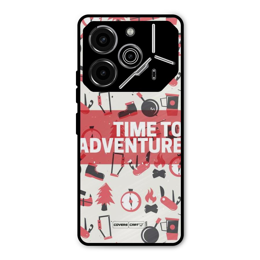Time To Adventure Radiant Red Metal Back Case for Tecno Pova 6 Pro