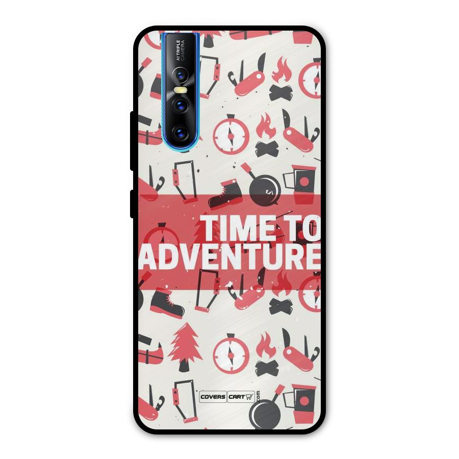 Time To Adventure Radiant Red Metal Back Case for Vivo V15 Pro