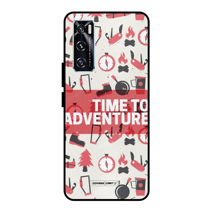 Time To Adventure Radiant Red Metal Back Case for Vivo V20 SE