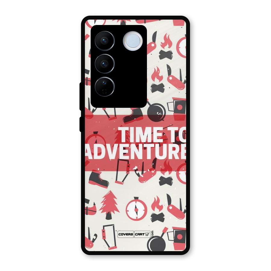 Time To Adventure Radiant Red Metal Back Case for Vivo V27