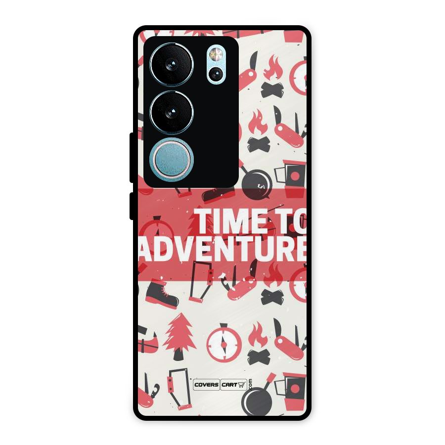 Time To Adventure Radiant Red Metal Back Case for Vivo V29