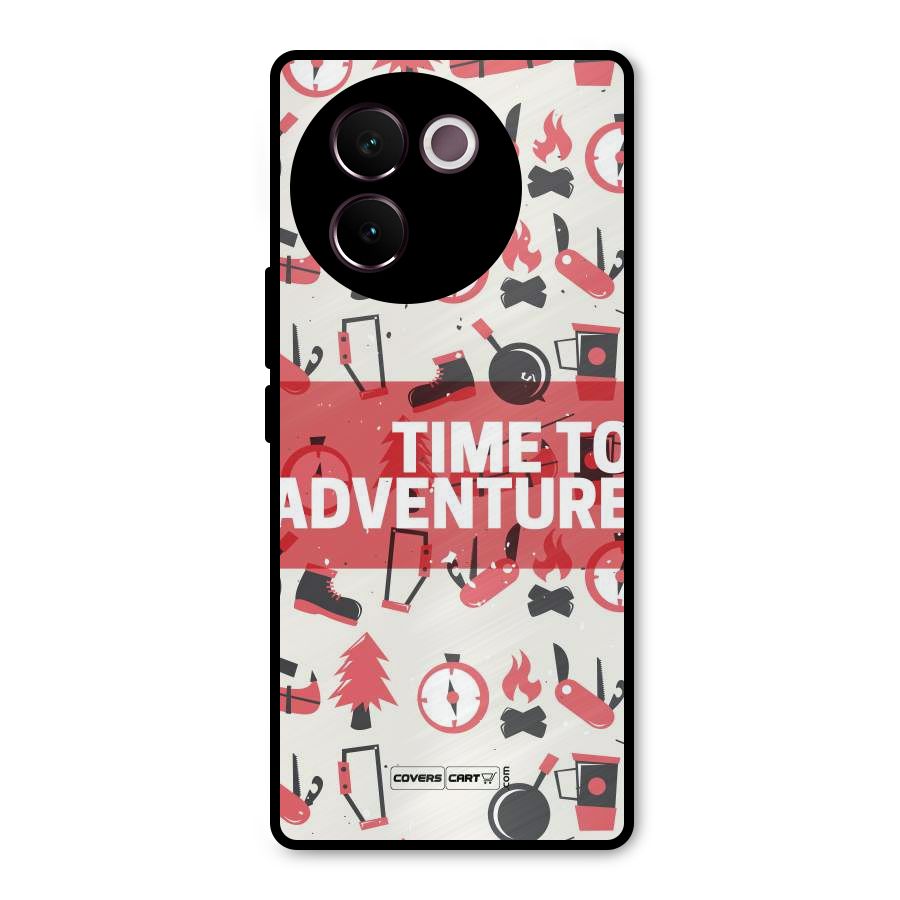 Time To Adventure Radiant Red Metal Back Case for Vivo V30e