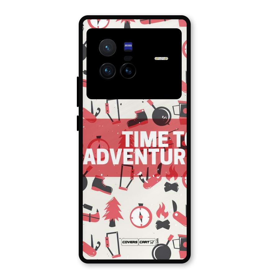 Time To Adventure Radiant Red Metal Back Case for Vivo X80
