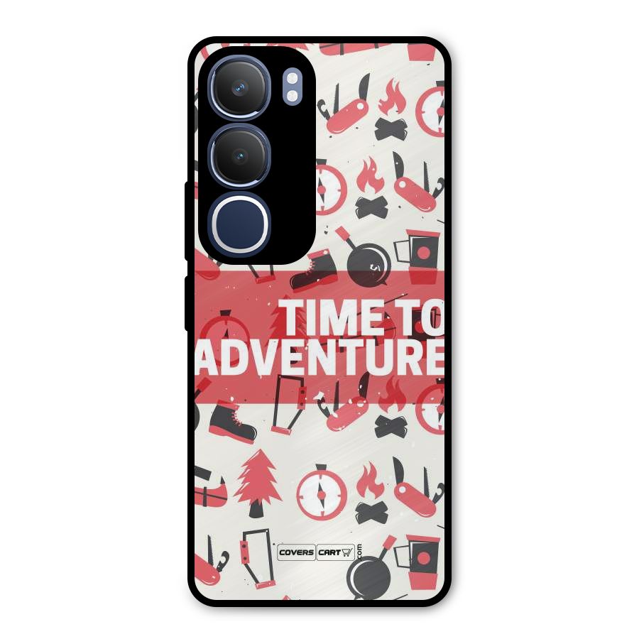 Time To Adventure Radiant Red Metal Back Case for Vivo Y29