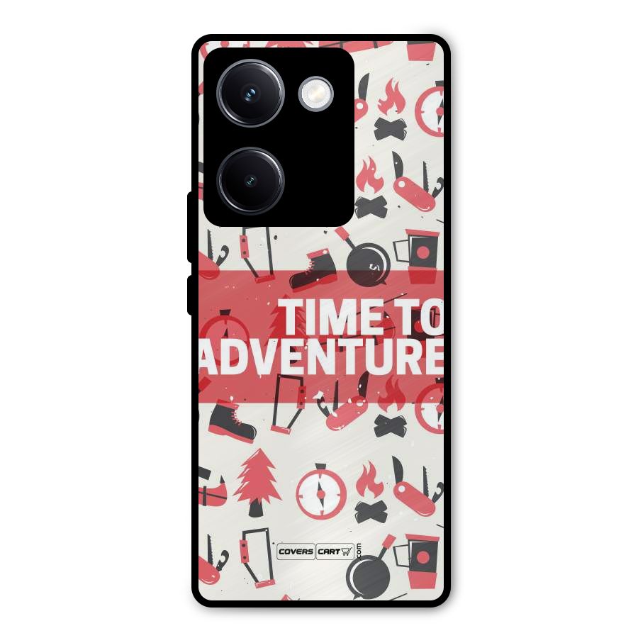 Time To Adventure Radiant Red Metal Back Case for Vivo Y300 Plus
