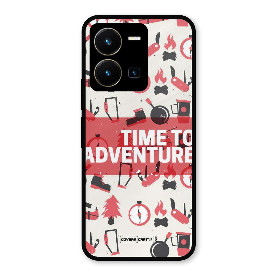 Time To Adventure Radiant Red Metal Back Case for Vivo Y35