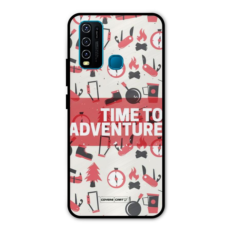 Time To Adventure Radiant Red Metal Back Case for Vivo Y50