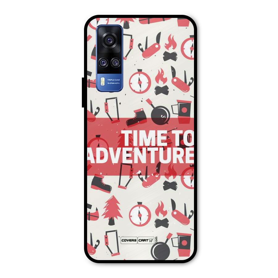 Time To Adventure Radiant Red Metal Back Case for Vivo Y51A