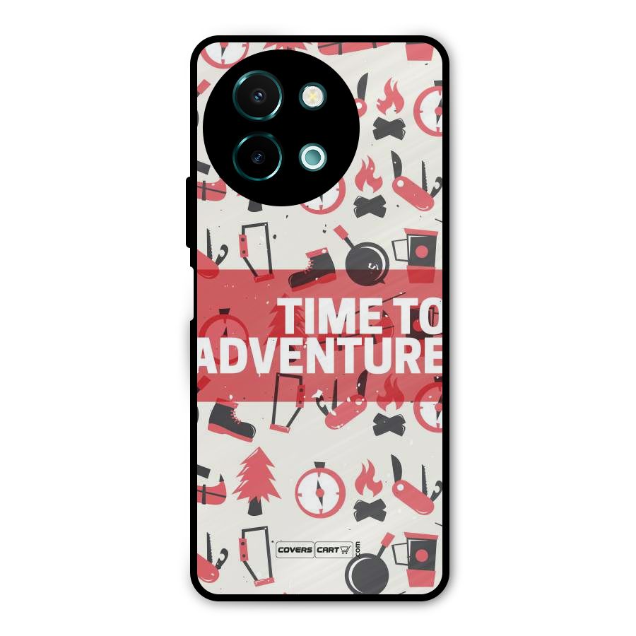Time To Adventure Radiant Red Metal Back Case for Vivo Y58