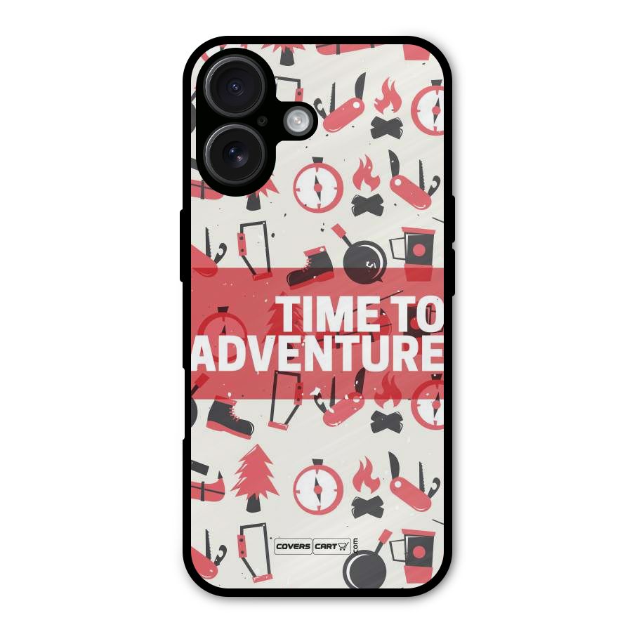 Time To Adventure Radiant Red Metal Back Case for iPhone 16