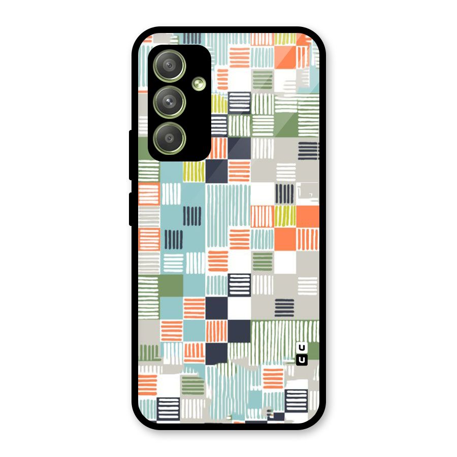 Tiny Boxes Stripes Glass Back Case for Galaxy A54