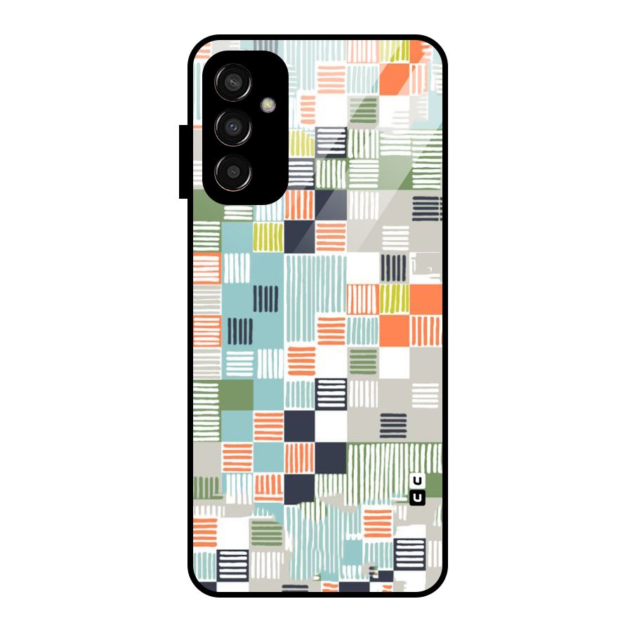 Tiny Boxes Stripes Glass Back Case for Galaxy F13