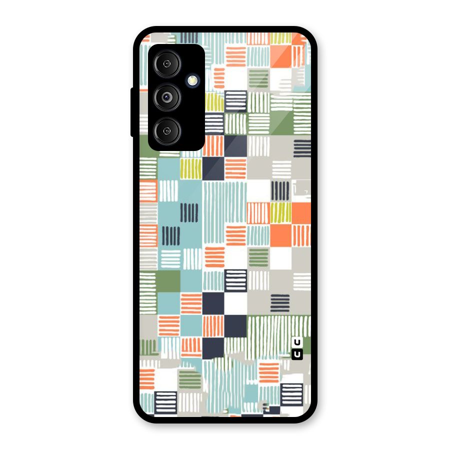 Tiny Boxes Stripes Glass Back Case for Galaxy M14 5G