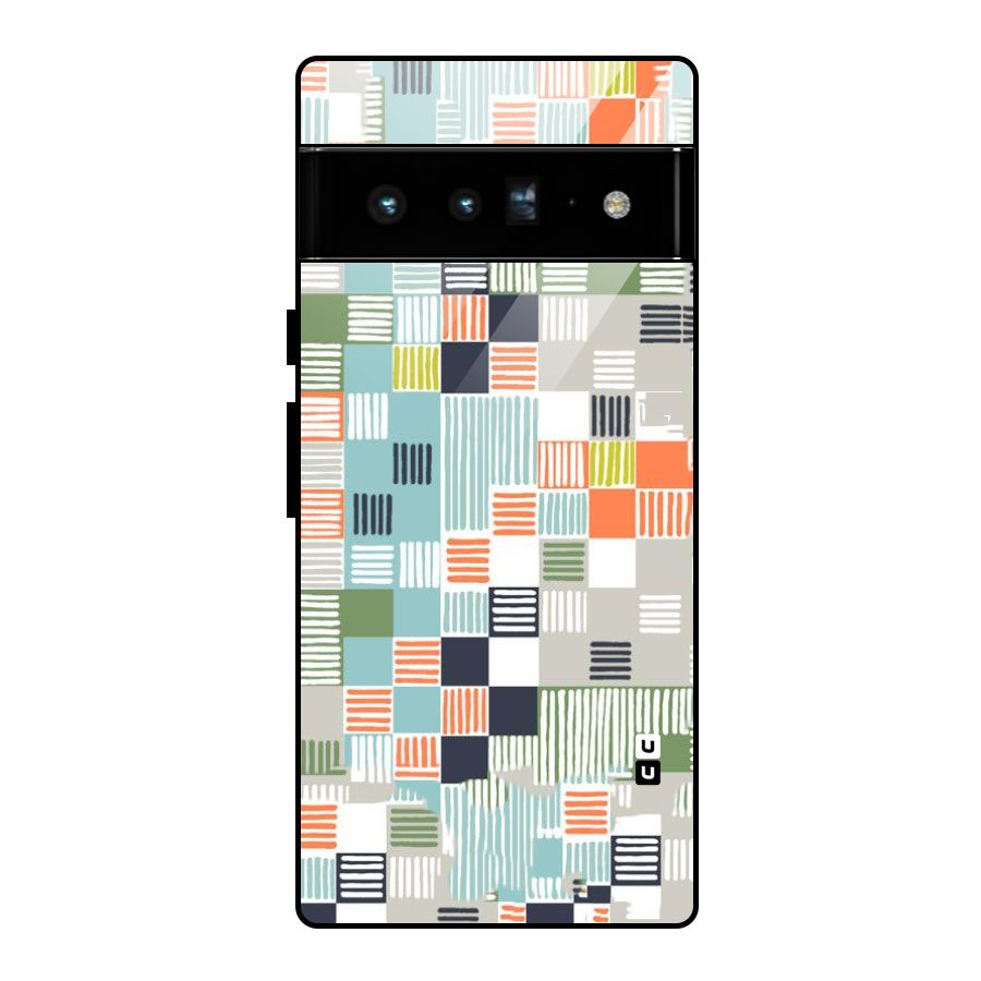 Tiny Boxes Stripes Glass Back Case for Google Pixel 6 Pro