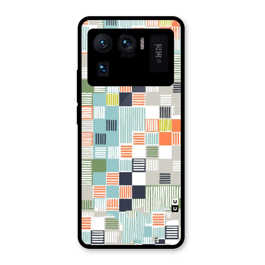 Tiny Boxes Stripes Glass Back Case for Mi 11 Ultra