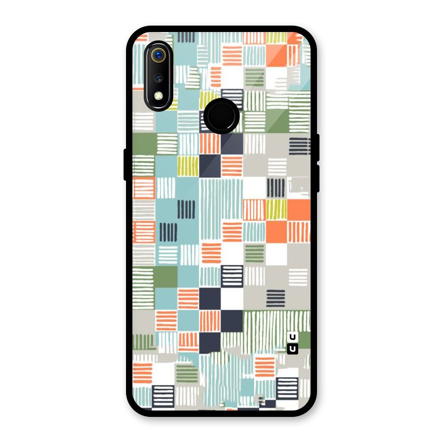 Tiny Boxes Stripes Glass Back Case for Realme 3i