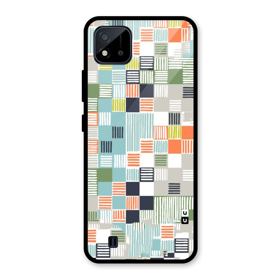 Tiny Boxes Stripes Glass Back Case for Realme C11 2021