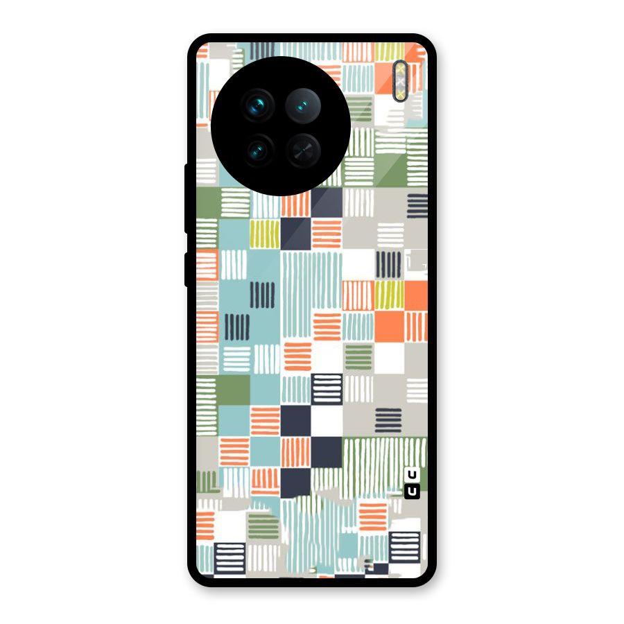 Tiny Boxes Stripes Glass Back Case for Vivo X90
