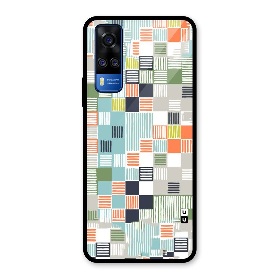 Tiny Boxes Stripes Glass Back Case for Vivo Y31