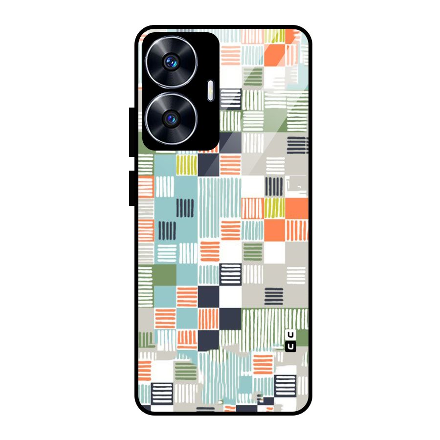 Tiny Boxes Stripes Glass Back Case for realme C55