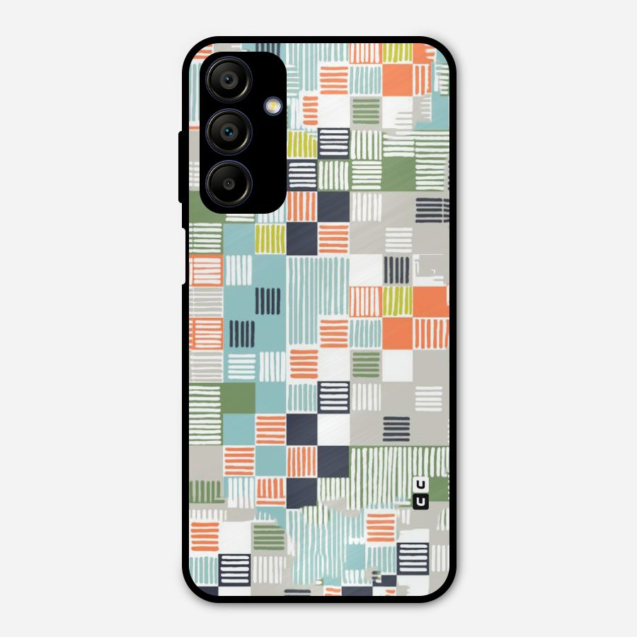 Tiny Boxes Stripes Metal Back Case for Galaxy A15 5G