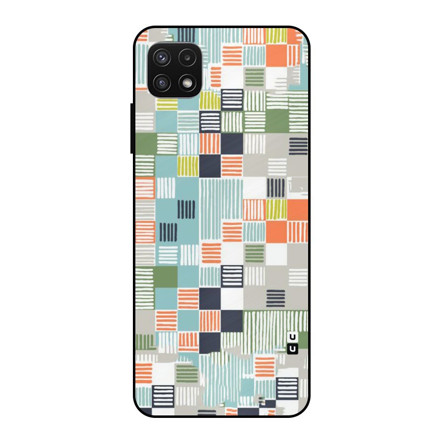 Tiny Boxes Stripes Metal Back Case for Galaxy A22 5G