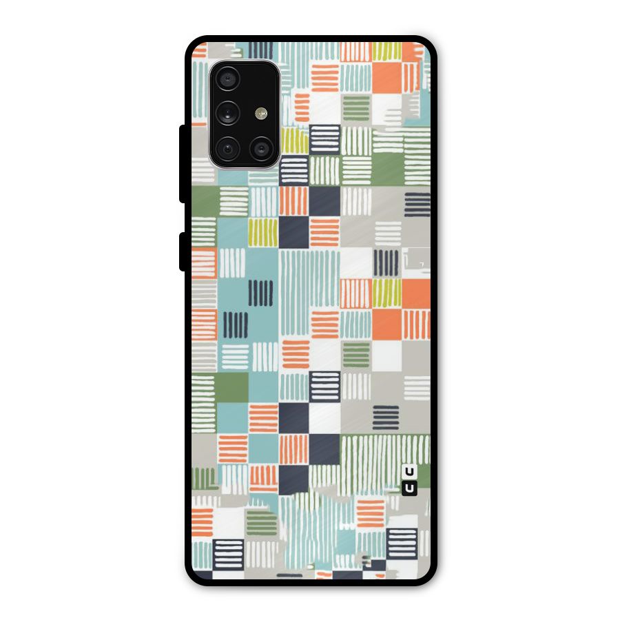 Tiny Boxes Stripes Metal Back Case for Galaxy A71